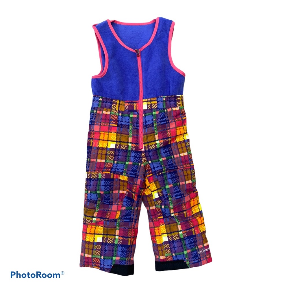 Columbia Toddler Girl Plaid Snow Bib 3T - Picture 1 of 10